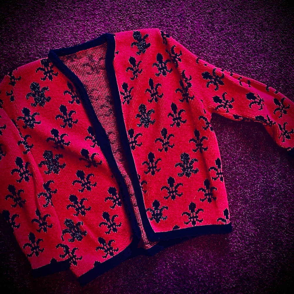 Rare 60’s Fleur de Lis 
embellished sweater